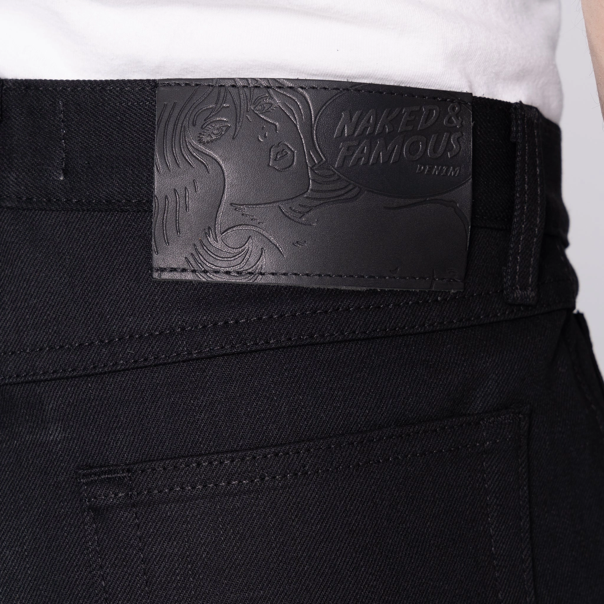 True Guy - Solid Black Selvedge - 36" Long Inseam Smart Layer