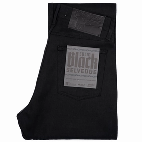 Sleek Design True Guy - Solid Black Selvedge - 36" Long Inseam