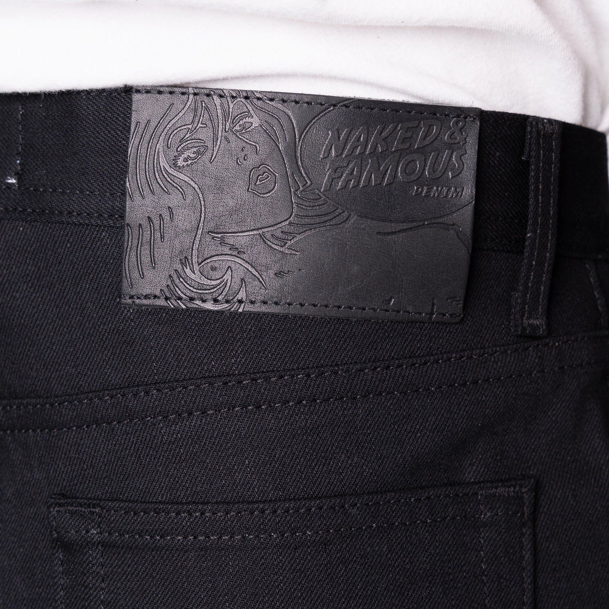 Utility Fit Simple Outfit Weird Guy - Solid Black Selvedge - 36" Long Inseam