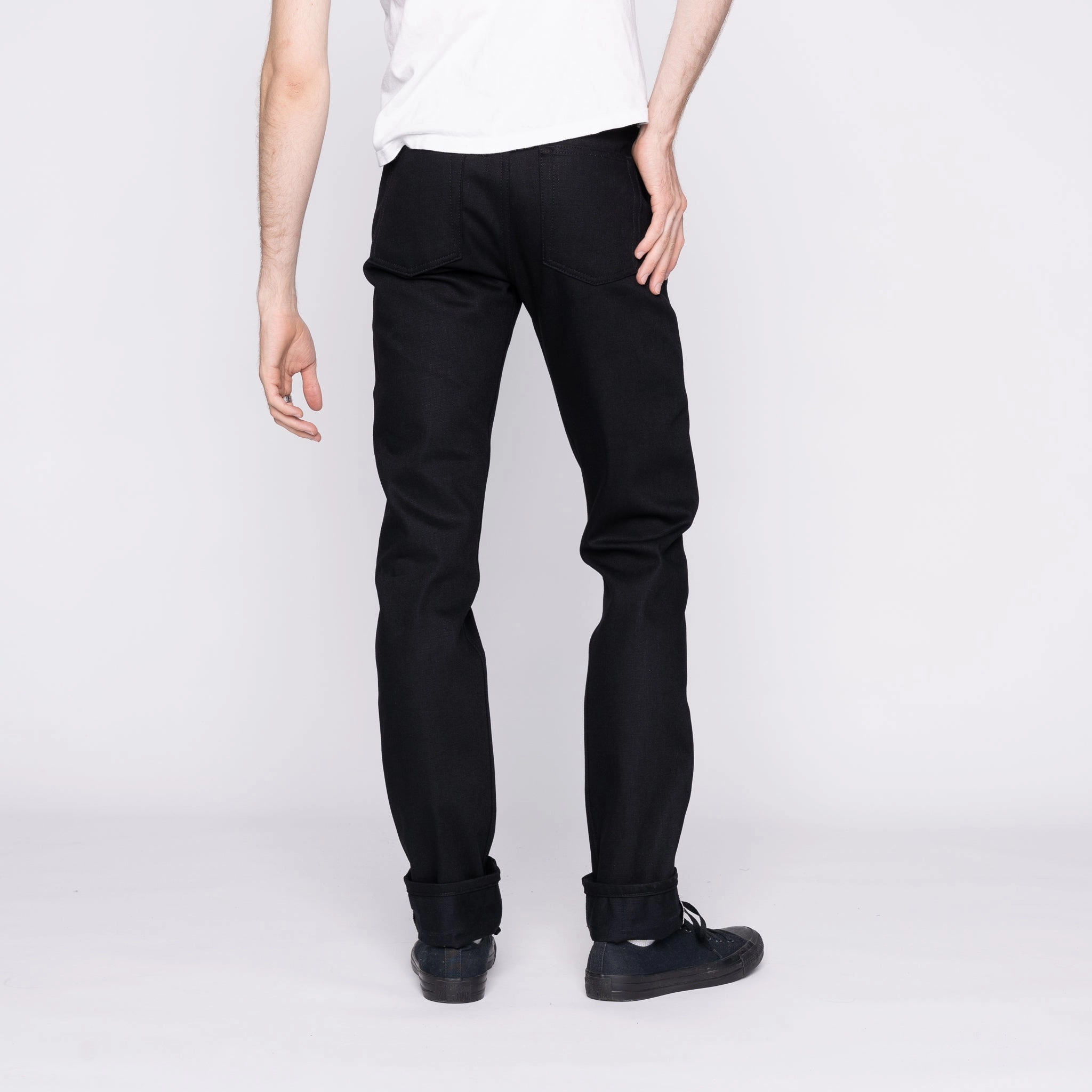 Weird Guy - Solid Black Selvedge - 36" Long Inseam Streetwear Fan Family Style