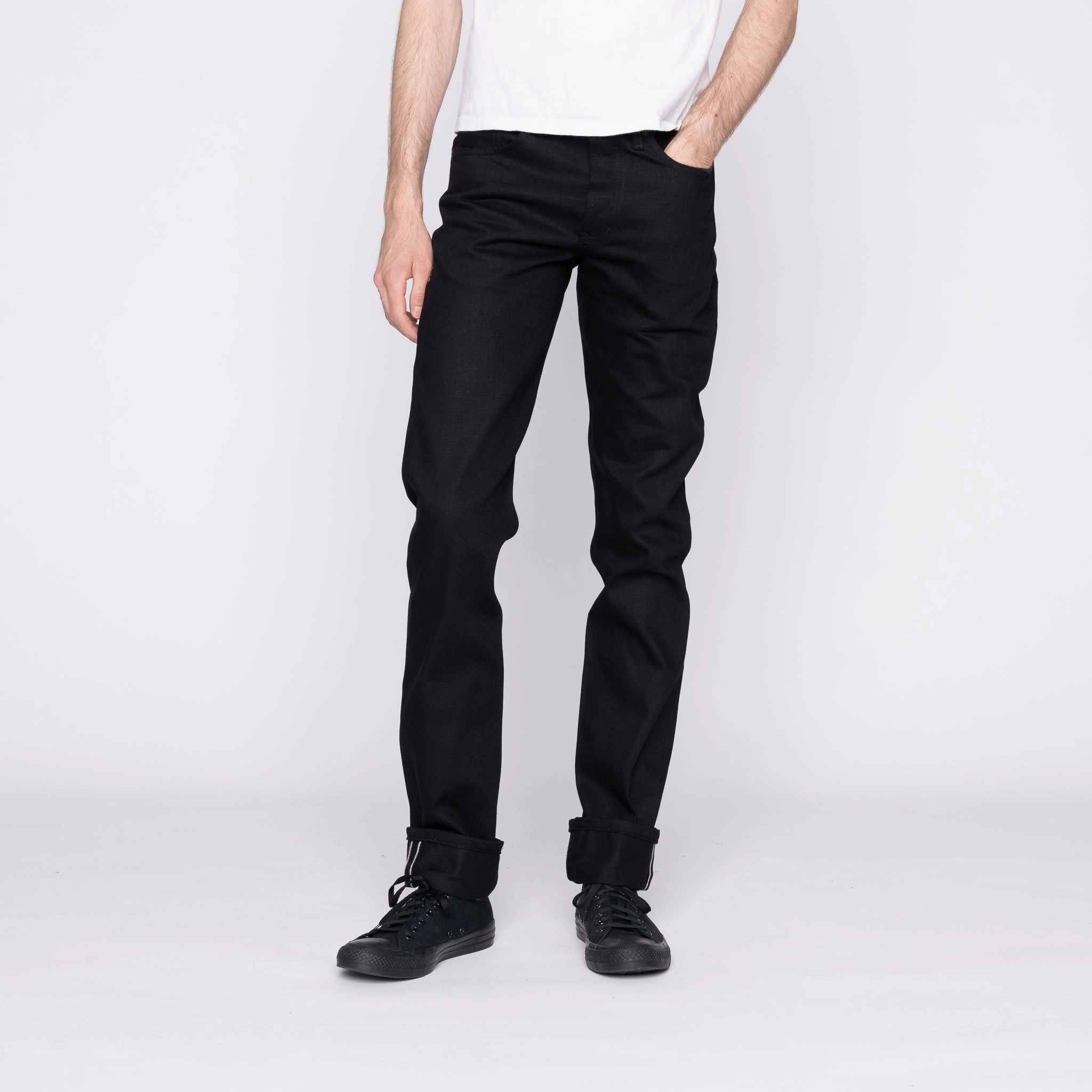 Style Match Weird Guy - Solid Black Selvedge - 36" Long Inseam