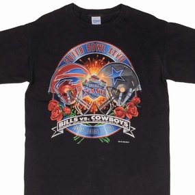 VINTAGE NFL COWBOYS VS BILLS SUPER BOWL XXVII 1993 TEE SHIRT LARGE MADE IN USA Chilly Day Wear