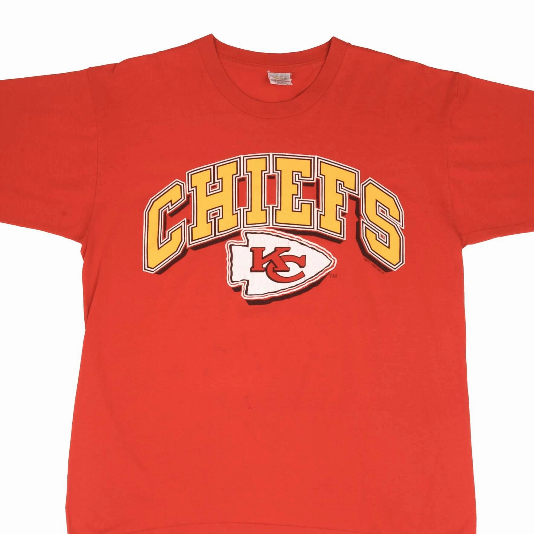 VINTAGE NFL KANSAS CITY CHIEFS 1990 TEE SHIRT SIZE LARGE MADE IN USA BiodegradableMaterial