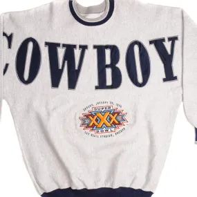 Classic Relaxed Sporty essentials VINTAGE NFL DALLAS COWBOYS SUPER BOWL SWEATSHIRT 1996 SIZE XL MADE IN USA