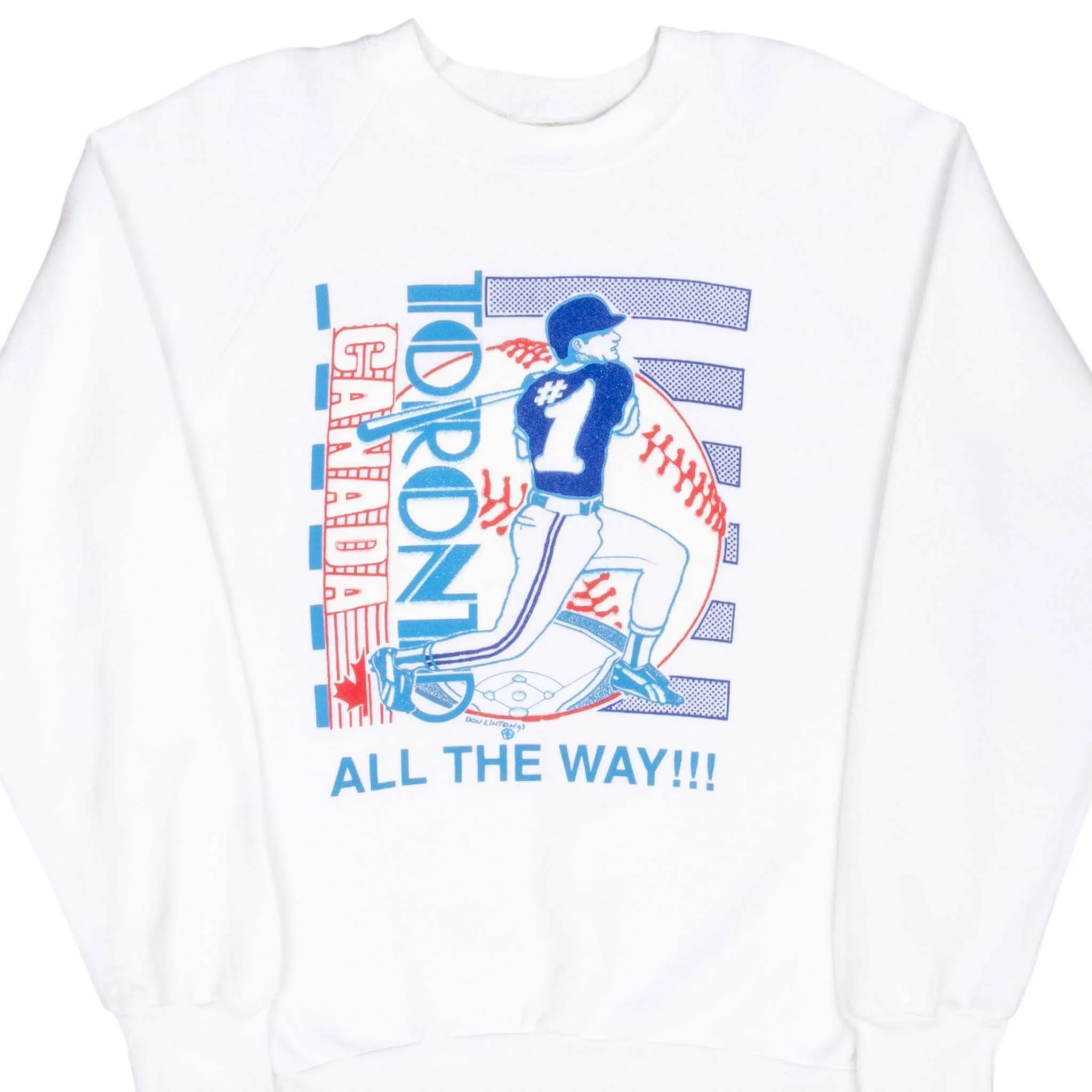 VINTAGE MLB TORONTO BLUE JAYS 1993 SWEATSHIRT LARGE Lounge Comfort
