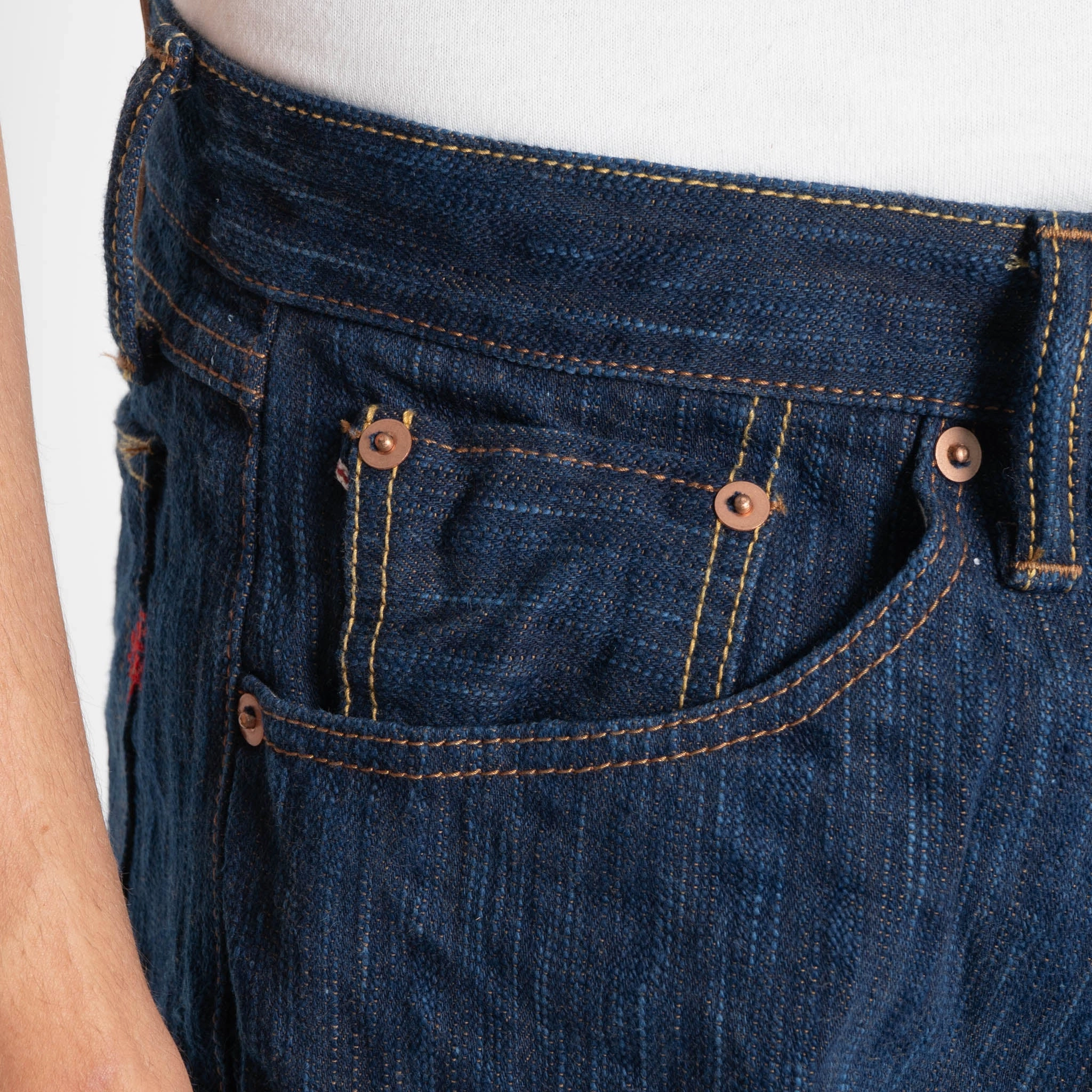 Slim Family Style Daily Wear Universal Basic True Guy - MIJ15 - Hand Dyed Natural Indigo x Kakishibu Intangible Cultural Treasure Selvedge Denim