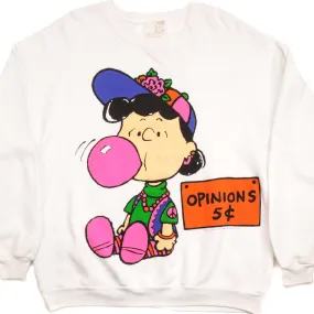 VINTAGE PEANUTS LUCY VAN PELT SWEATSHIRT 1970'S SIZE XL MADE IN USA Raglan sleeves