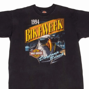 VINTAGE HARLEY DAVIDSON DAYTONA BEACH TEE SHIRT 1994 XL MADE USA Pocket Reinforcement