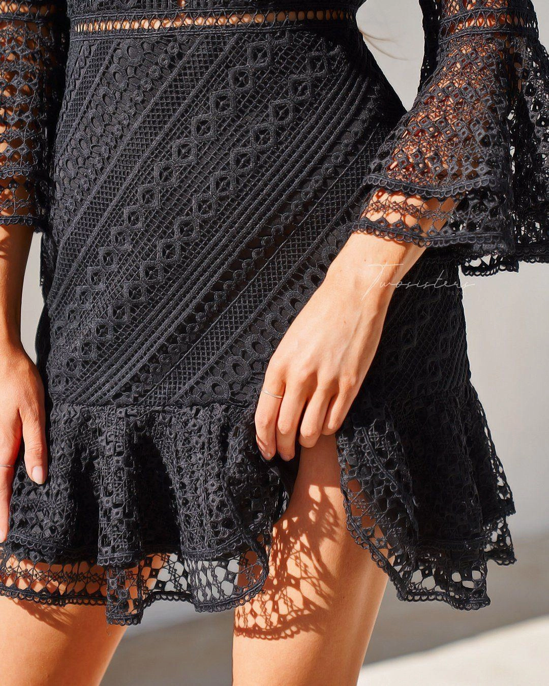 Stacey Dress - Black Earth-Tone Chic Statement