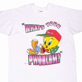 Sports Outfit VINTAGE LOONEY TUNES TWEETY WHATS YOUR PWOBLEM 1997 TEE SHIRT 3XL MADE IN USA