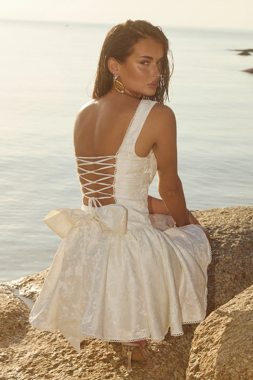 Joelle Mini Dress - Ivory Cozy Energy Inner Glow