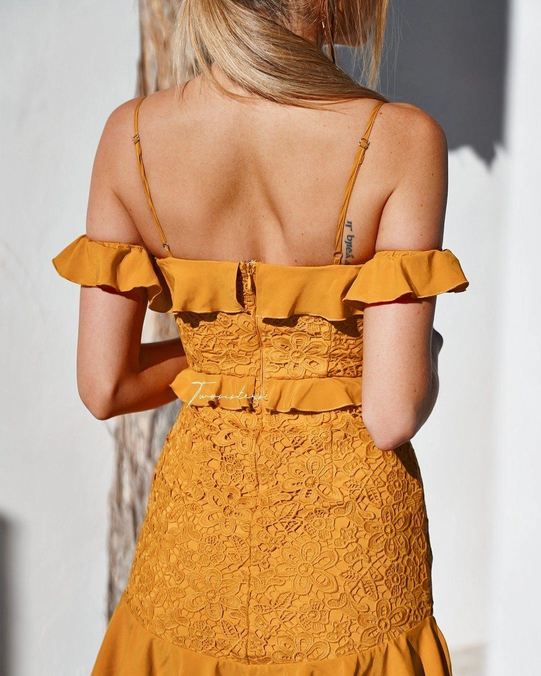 Lizzie Dress - Mustard (Final Sale) Playful touch