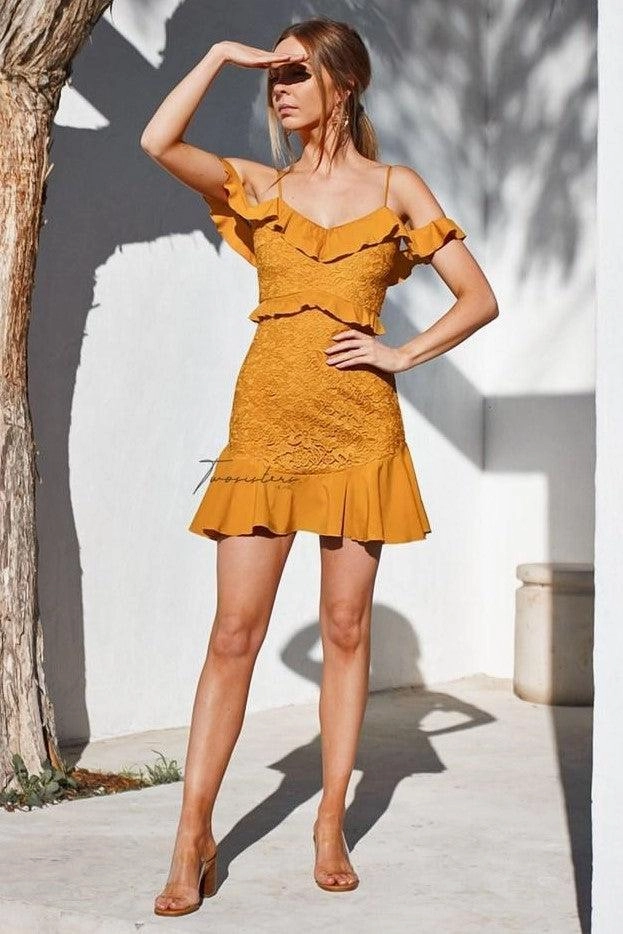 Lizzie Dress - Mustard (Final Sale) Stylish Look Travel-Pack