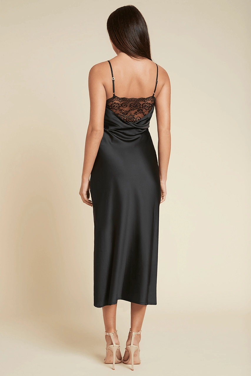 Sabell Midi Dress - Black Sheer Element