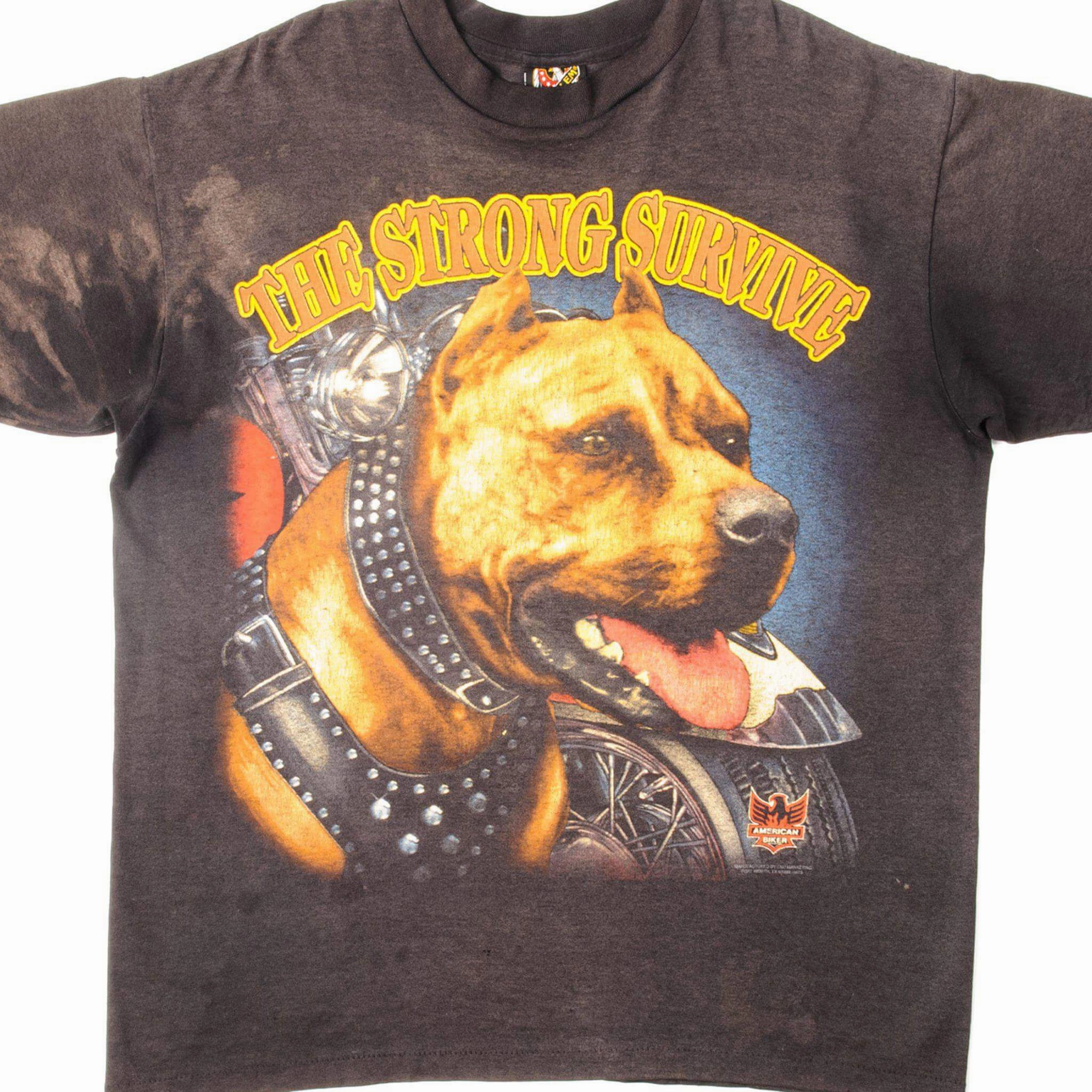 Soft Stretch Fit ReinforcedShoulderPanels VINTAGE 3D EMBLEM AMERICAN BIKER TEE SHIRT 1993 SIZE XL MADE IN USA