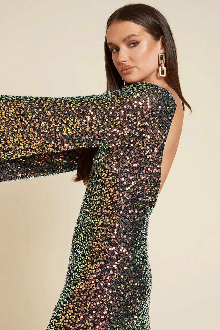 Delicate Tone Stylish Appeal Victor Mini Dress - Black