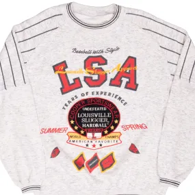 Soft Layers VINTAGE BASEBALL LOUISVILLE SLUGGER APPAREL EMBROIDERED SWEATSHIRT SIZE LARGE