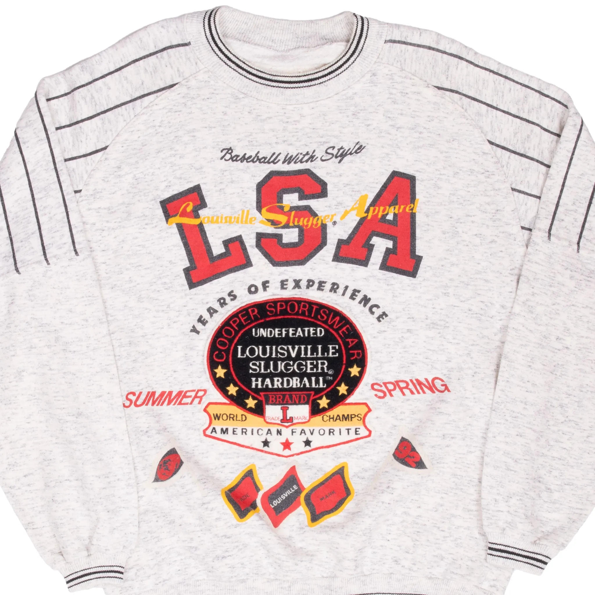 Soft Layers VINTAGE BASEBALL LOUISVILLE SLUGGER APPAREL EMBROIDERED SWEATSHIRT SIZE LARGE