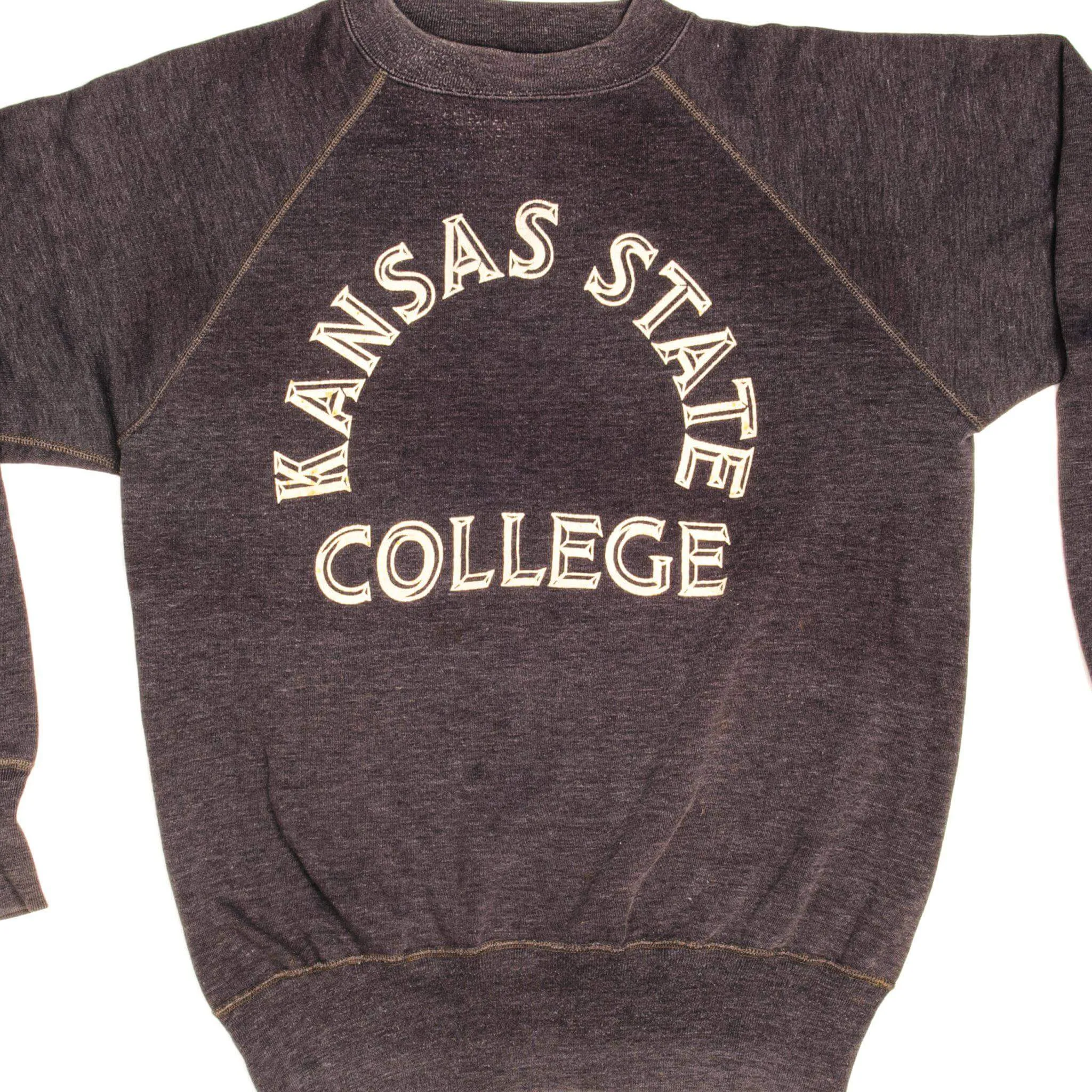 VINTAGE CHAMPION KANSAS STATE COLLEGE SWEATSHIRT MID 1960's LARGE MADE USA Soft and Warm Festival Outfit