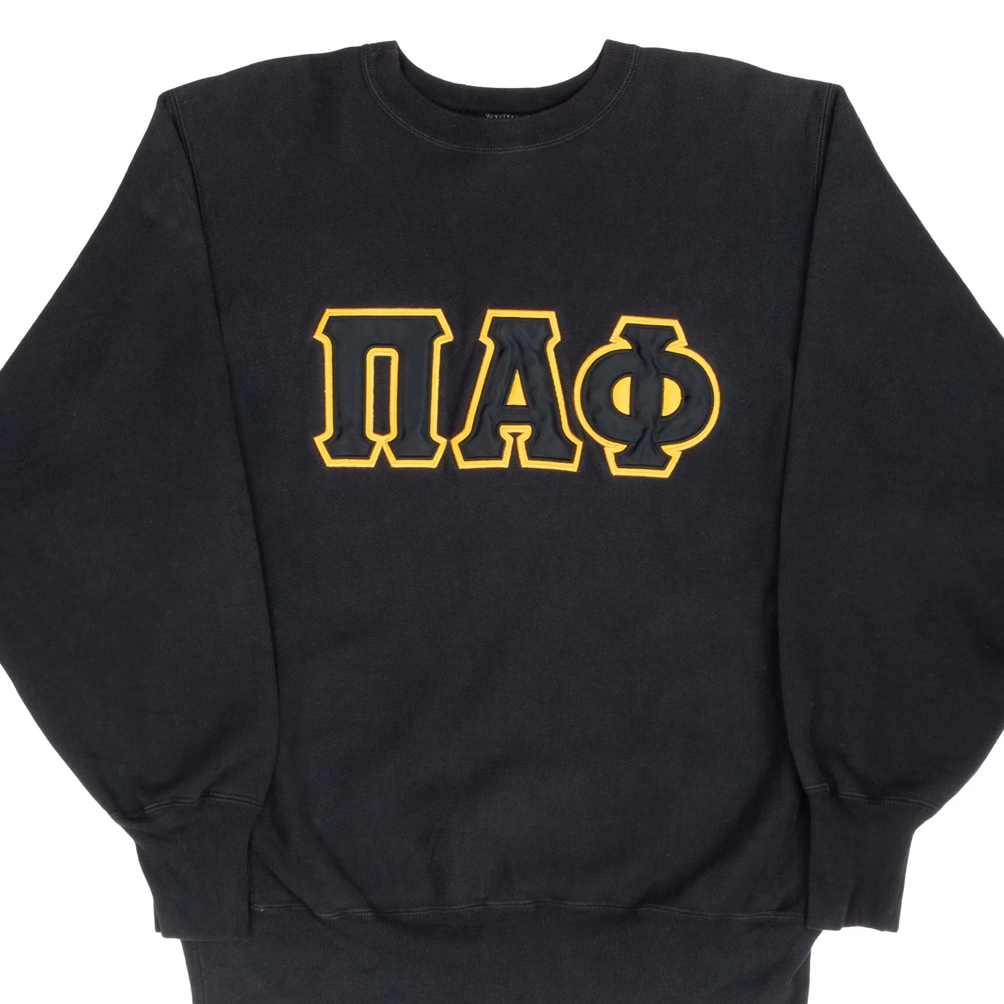 Bar Hopping VINTAGE CHAMPION REVERSE WEAVE PI ALPHA PHI BLACK SWEATSHIRT 1990S XL