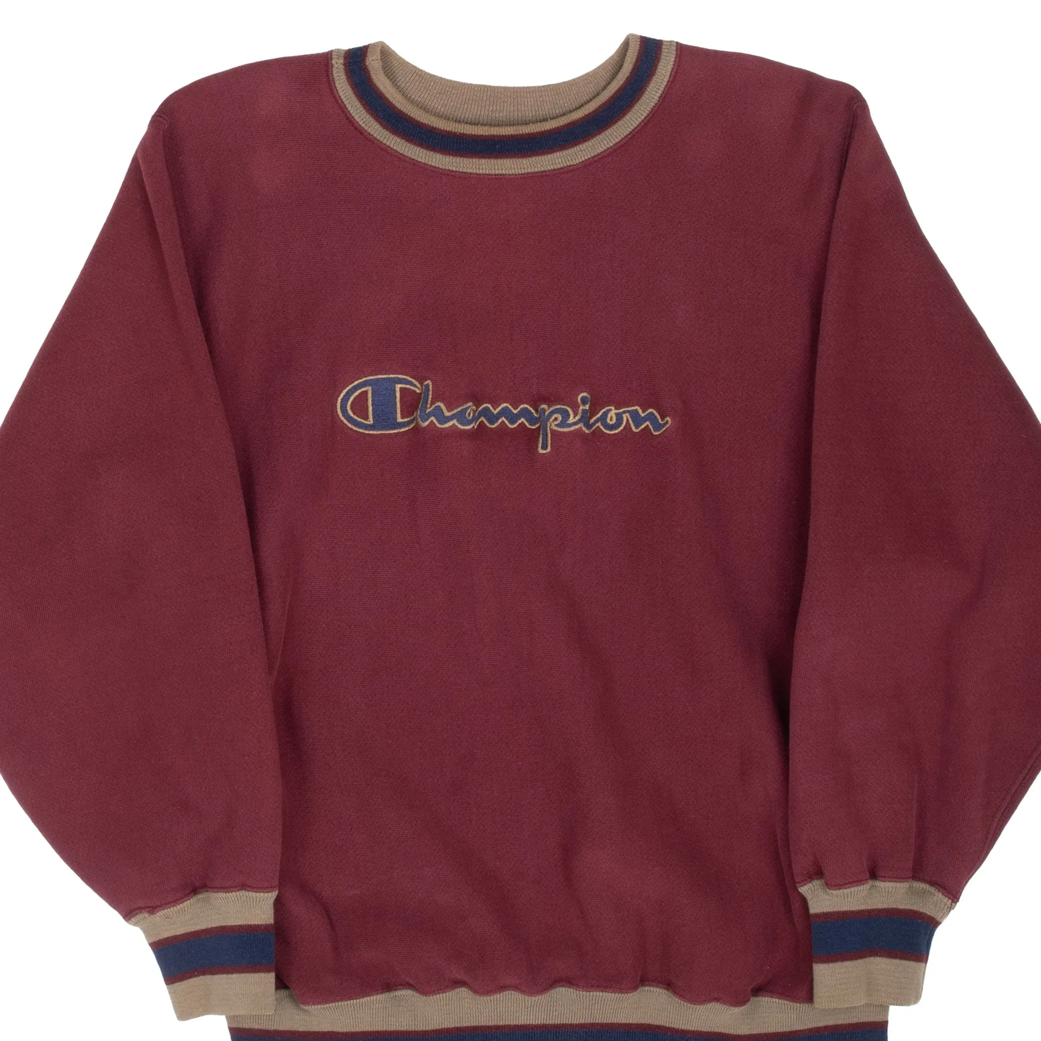 VINTAGE CHAMPION SPELLOUT REVERSE WEAVE BURGUNDY SWEATSHIRT 1990S LARGE MADEUSA Essential Sporty shoe accents