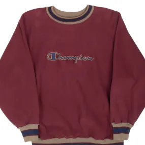 VINTAGE CHAMPION SPELLOUT REVERSE WEAVE BURGUNDY SWEATSHIRT 1990S LARGE MADEUSA Essential Sporty shoe accents