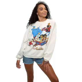 VINTAGE DISNEY ALADDIN SWEATSHIRT 1990S SIZE LARGE MADE IN USA Stretchable Bow Accents