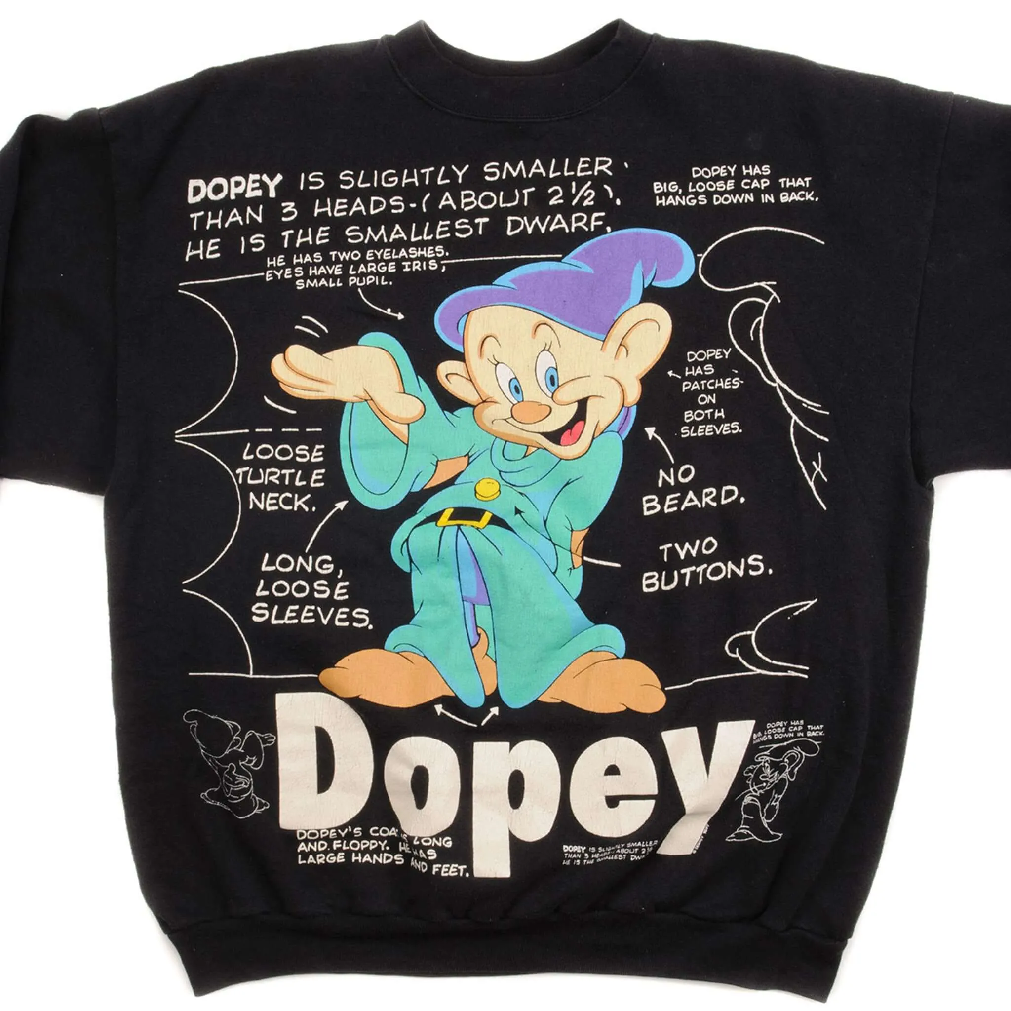 VINTAGE DISNEY DOPEY SWEATSHIRT SIZE LARGE Floral Motif