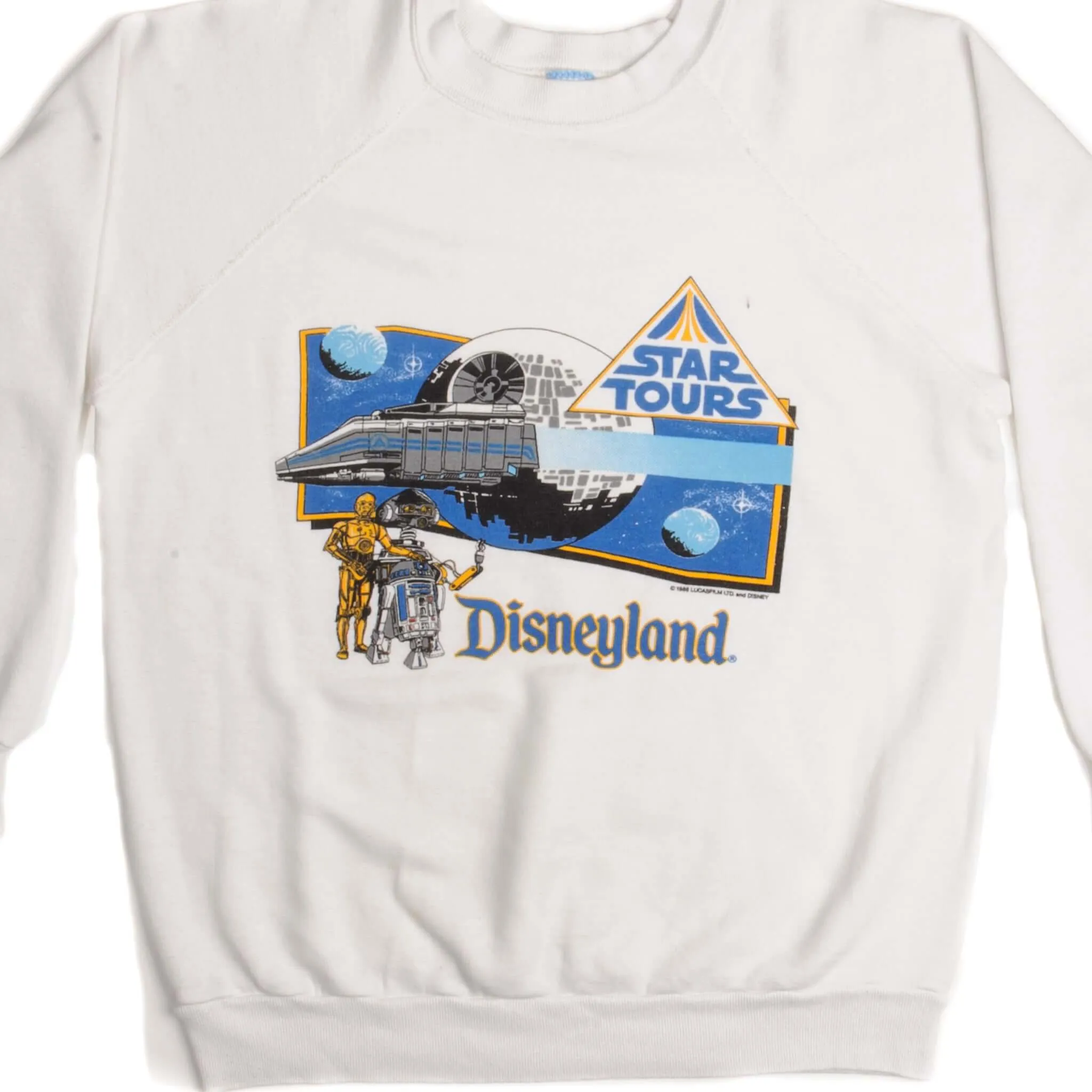 Soft Sense VINTAGE DISNEYLAND STAR TOURS SWEATSHIRT 1987 SIZE LARGE MADE IN USA