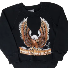VINTAGE HARLEY DAVIDSON 3D EMBLEM SWEATSHIRT 1990S SMALL KIDS MADE IN USA Comfy Base