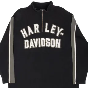 Workwear half zip VINTAGE HARLEY DAVIDSON BLACK QUARTER ZIP SWEATER 2000S 2XL