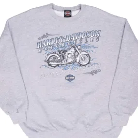 Seamless Sleeves VINTAGE HARLEY DAVIDSON HAMPTON NEW HAMPSHIRE 2003 GREY SWEATSHIRT XL