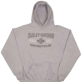 Flexible Hood Logo Detail VINTAGE HARLEY DAVIDSON LOUD & PROUD GREY HOODIE SWEATSHIRT 2002 SIZE XL
