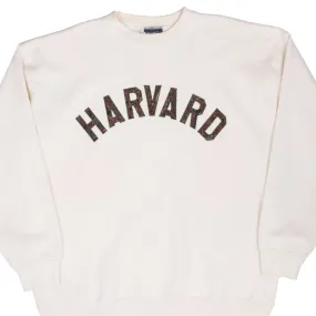 Two-Tone Design short sleeves VINTAGE HARVARD UNIVERSITY IVORY SWEATSHIRT 1990S XL MADE IN USA
