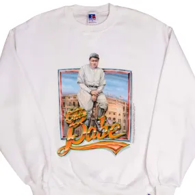 Minimal Fashion VINTAGE MLB BASEBALL RUTH BABE THE BABE SWEATSHIRT 1980s MEDIUM MADE USA