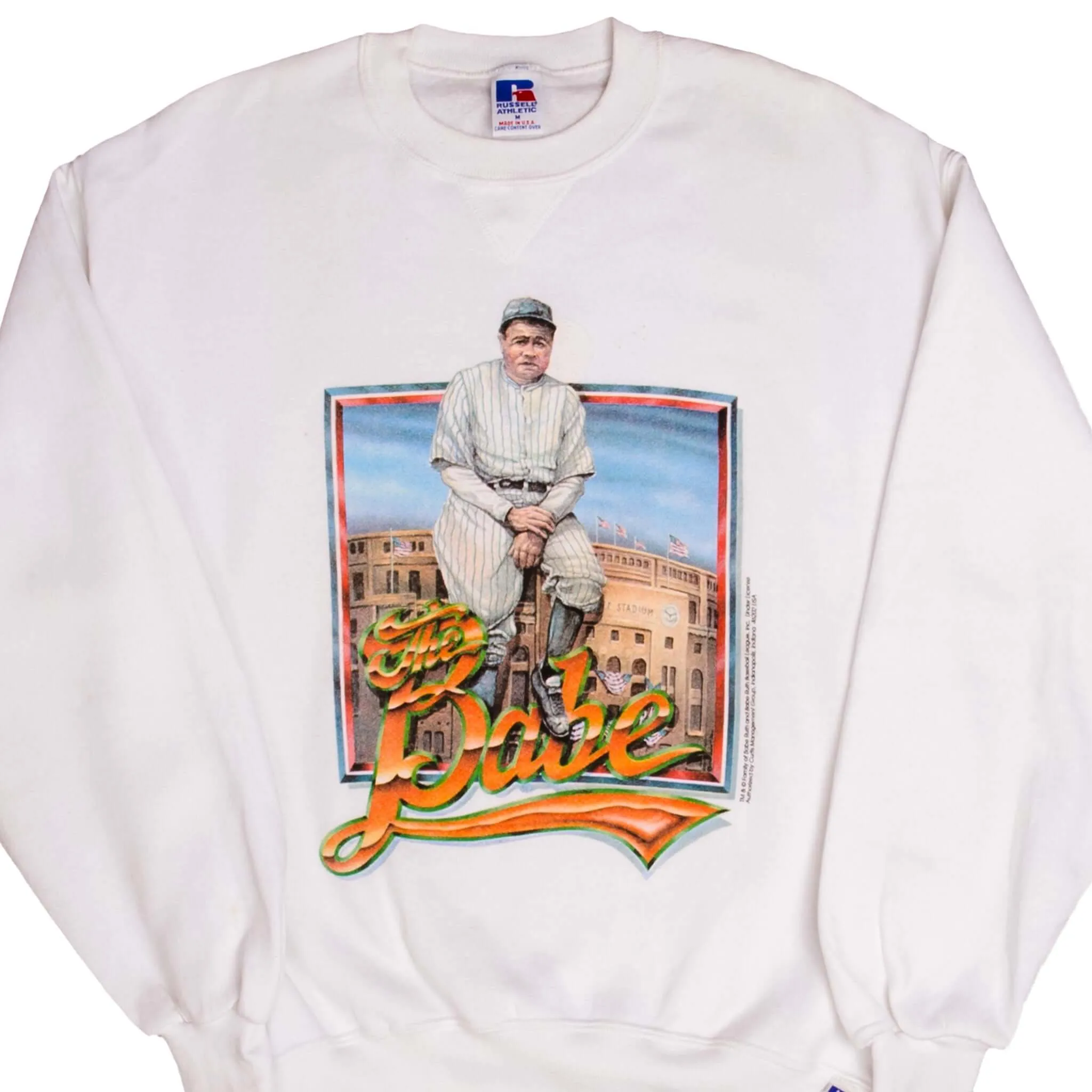 Minimal Fashion VINTAGE MLB BASEBALL RUTH BABE THE BABE SWEATSHIRT 1980s MEDIUM MADE USA