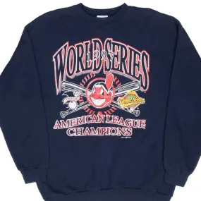VINTAGE MLB CLEVELAND INDIANS WORLD SERIES 1997 SWEATSHIRT XL product houndstooth sophistication