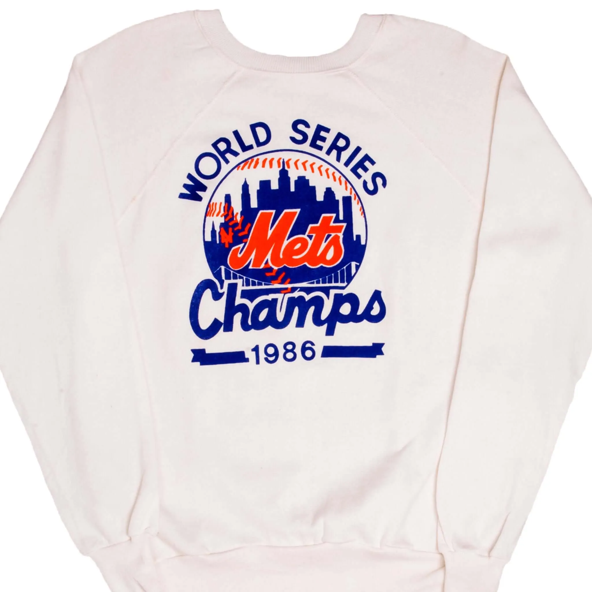 VINTAGE MLB NEW YORK METS WORLDS SERIES CHAMPS 1986 SWEATSHIRT LARGE MADE USA appropriate for weekdays