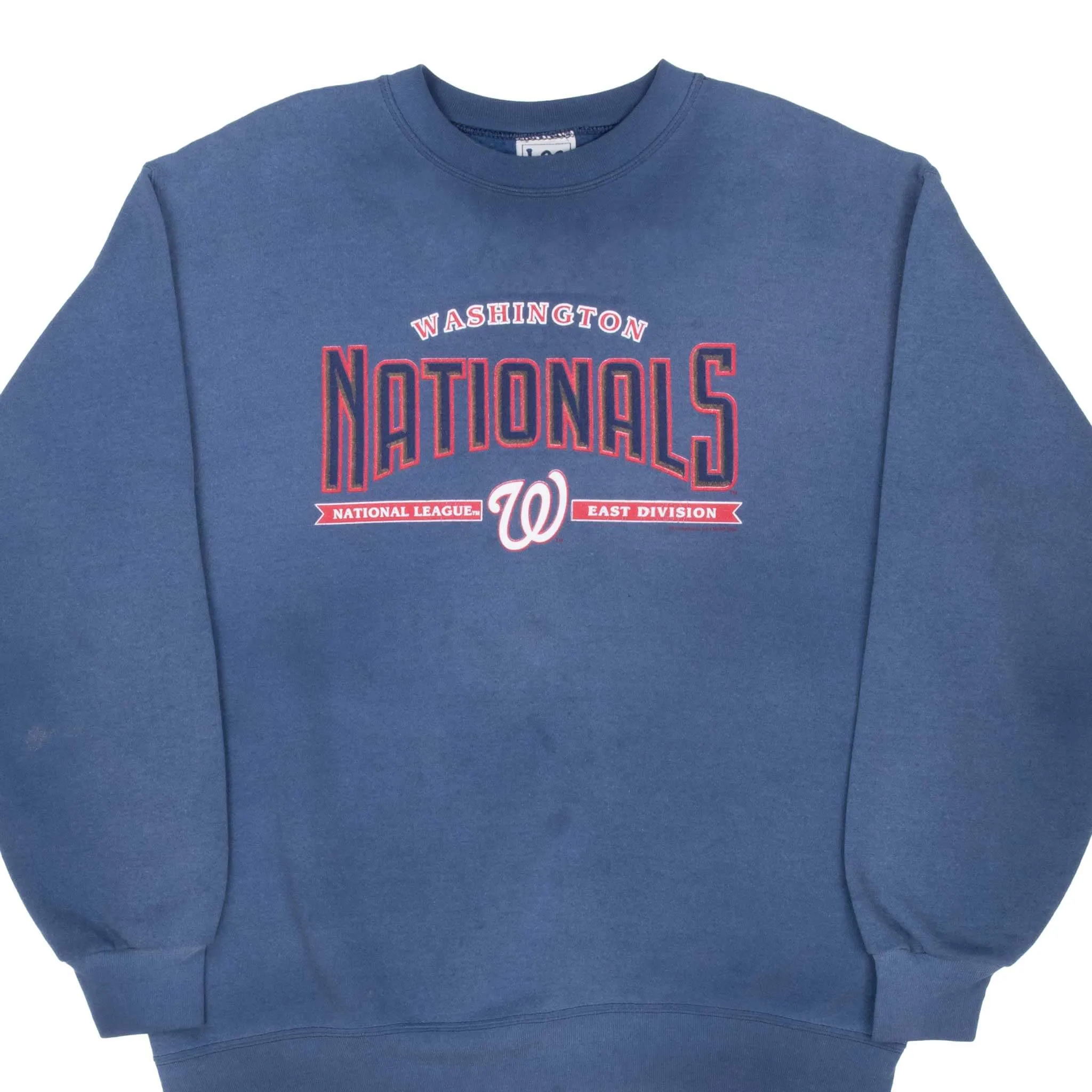 Modern Minimal appropriate for work VINTAGE MLB WASHINGTON NATIONALS 2004 BLUE SWEATSHIRT LARGE