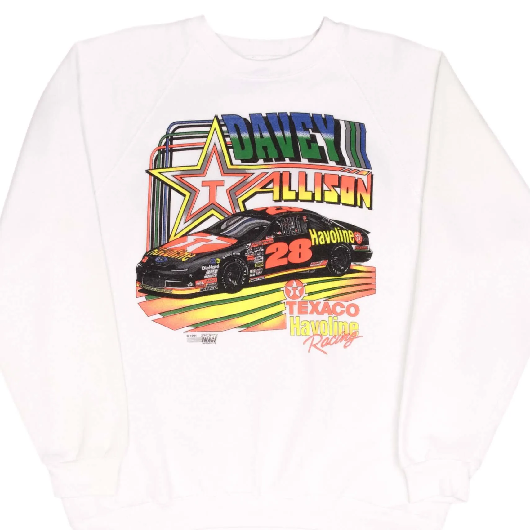 VINTAGE NASCAR DAVEY ALLISON 1991 SWEATSHIRT SIZE XL MADE IN USA product ethical sourcing product brand loyalty