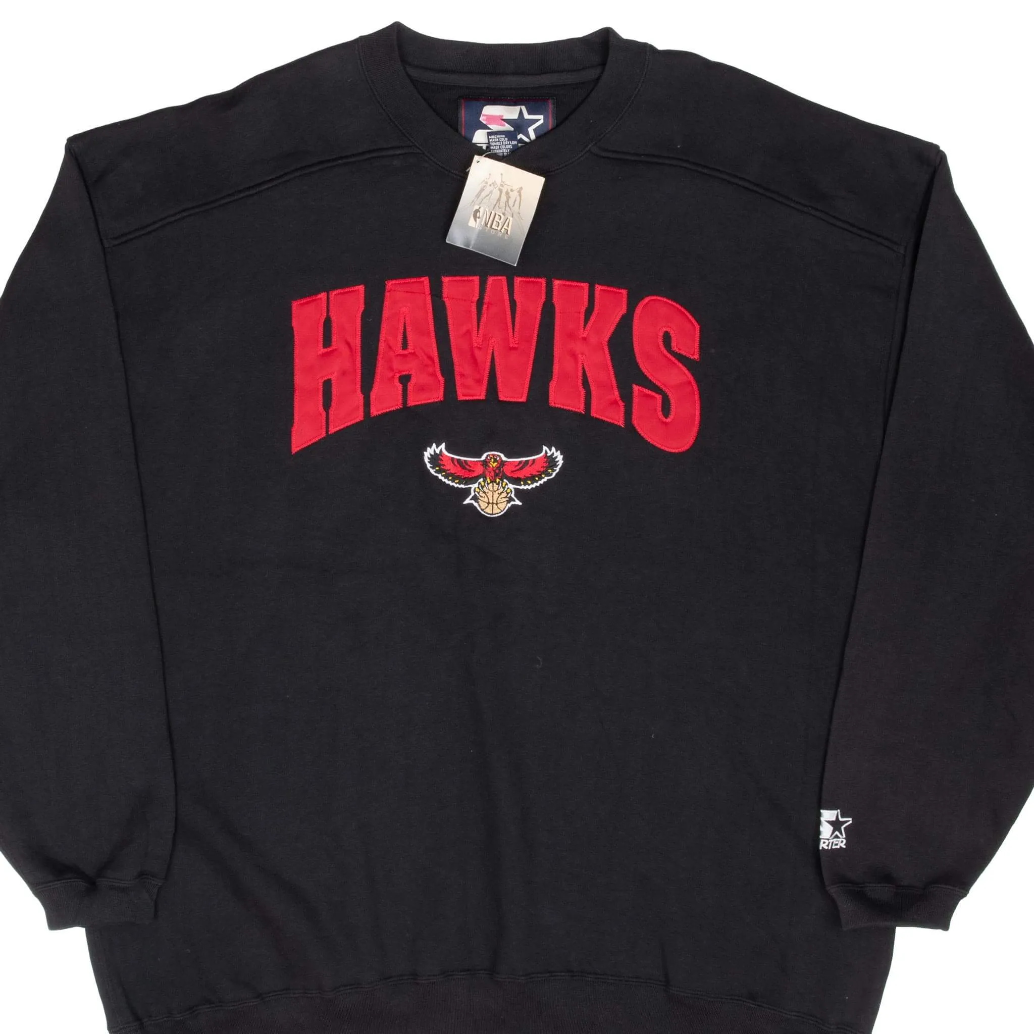 VINTAGE NBA ATLANTA HAWKS BLACK SWEATSHIRT 1990S 2XL DEADSTOCK product trendy catchiness City Cool