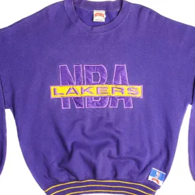VINTAGE NBA LOS ANGELES LAKERS SWEATSHIRT SIZE LARGE MADE IN USA 1990s Buttoned product brooch style