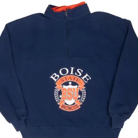 VINTAGE NCAA BSU QUARTER ZIP SWEATSHIRT 1990S LARGE MADE IN USA hot weather wear