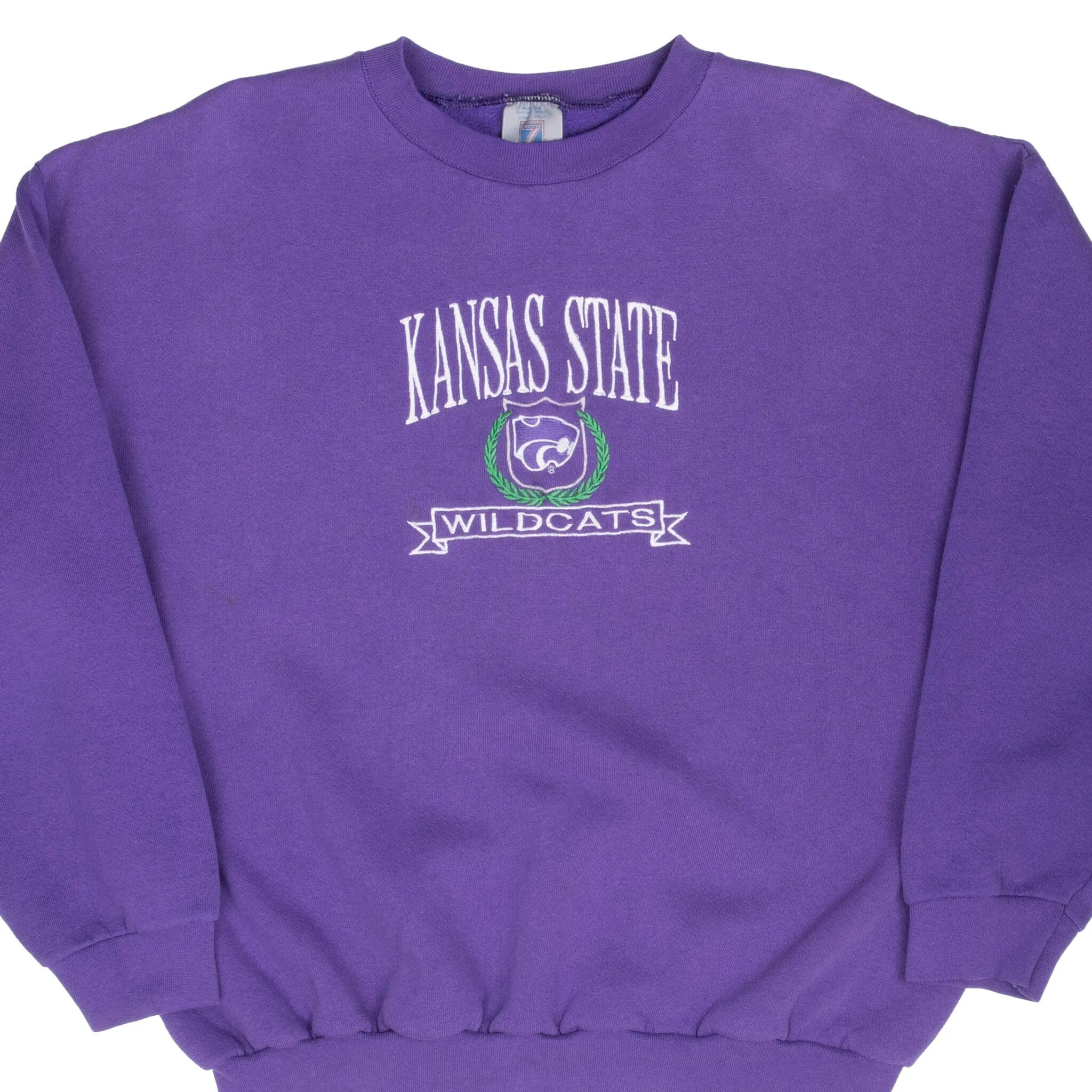 Retro Print VINTAGE NCAA KANSAS STATE WILDCATS PURPLE SWEATSHIRT 1990S XL