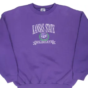 Retro Print VINTAGE NCAA KANSAS STATE WILDCATS PURPLE SWEATSHIRT 1990S XL