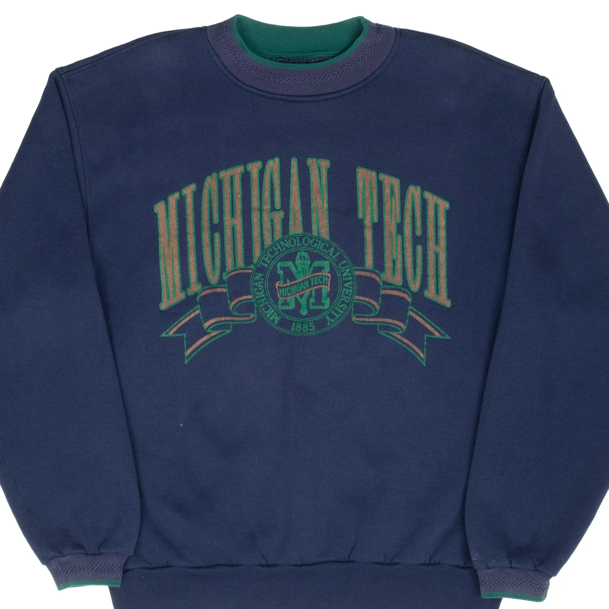 VINTAGE NCAA MICHIGAN TECH 1990S BLUE SWEATSHIRT LARGE MADE IN USA Seasonal Trend Comfy Apparel