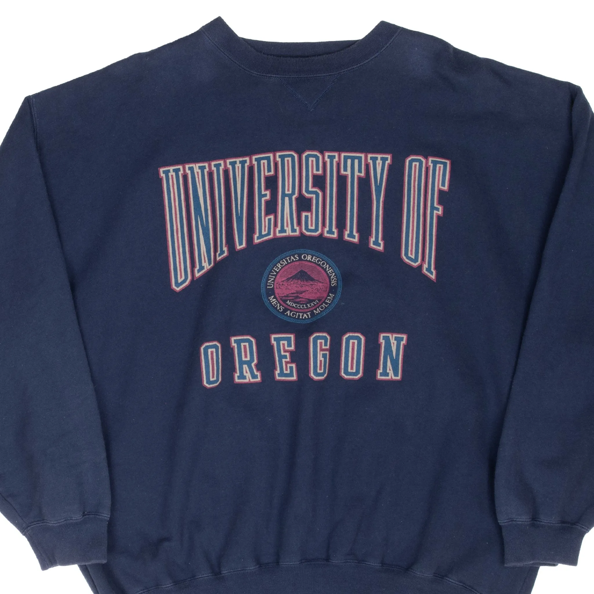 VINTAGE NCAA UNIVERSITY OF OREGON NAVY BLUE SWEATSHIRT 1990S XL Comfort Piece Corduroy