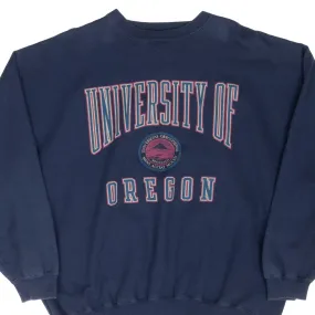 VINTAGE NCAA UNIVERSITY OF OREGON NAVY BLUE SWEATSHIRT 1990S XL Comfort Piece Corduroy