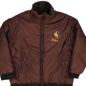 VINTAGE NCAA UNIVERSITY OF WYOMING 1990S REVERSIBLE HEAVY JACKET SIZE LARGE Laser Cut Vents