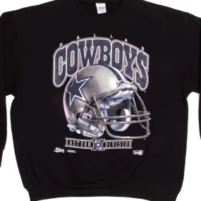 VINTAGE NFL DALLAS COWBOYS SWEATSHIRT 1991 SIZE XL MADE IN USA Customer Satisfaction uncollared